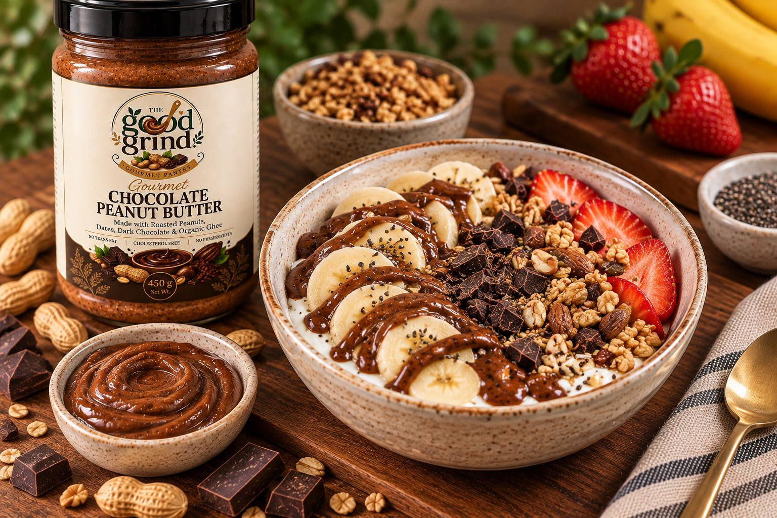 Chocolate Peanut Butter Yogurt Bowl